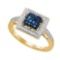 10K Yellow-gold 0.25CT BLUE DIAMOND FASHION RING