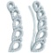 10kt White Gold Womens Round Diamond Curved Teardrop Climber Earrings 1/3 Cttw