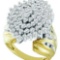 10KT Yellow Gold 2.00CTW DIAMOND CLUSTER RING