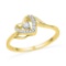 10K Yellow-gold 0.08CTW DIAMOND HEART RING