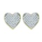 10KT Yellow Gold 0.10CTW DIAMOND LADIES MICRO PAVE HEART EARRINGS