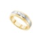 14kt Yellow Gold Mens Princess Diamond Solitaire Two-tone Stripe Wedding Band Ring 1/6 Cttw