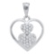 10KT White Gold 0.15CTW DIAMOND HEART PENDANT