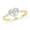 10K Yellow-gold 0.33CTW DIAMOND HEART RING