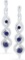 10kt White Gold Womens Round Lab-Created Blue Sapphire Cascade Dangle Earrings 1/2 Cttw