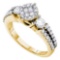 14KT Yellow Gold 1.00CTW DIAMOND SOLIEL BRIDAL RING