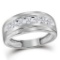 10kt White Gold Mens Round Channel-set Diamond Single Row Wedding Band Ring 3/4 Cttw