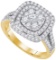 14KT Yellow Gold 1.01CTW DIAMOND MONACO BRIDAL RING