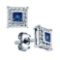 925 Sterling Silver White 0.05CTW BLUE DIAMOND FASHION EARRINGS