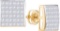 14kt Yellow Gold Womens Princess Diamond Square Cluster Stud Earrings 1/4 Cttw