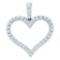 14KT White Gold 0.48CTW DIAMOND LADIES HEART PENDANT