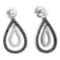 14KT White Gold 0.78CTW BLACK DIAMOND FASHION EARRING