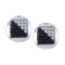 10kt White Gold Womens Round Black Colored Diamond Cluster Fashion Earrings 1/6 Cttw