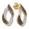 10K Yellow-gold 1.00CT COGNAC DIAMOND FASHION EARRING