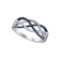 10kt White Gold Womens Round Blue Colored Diamond Woven Strand Band Ring 1/4 Cttw