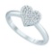 10KT White Gold 0.15CTW DIAMOND MICRO PAVE HEART RING