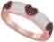 10KT White Gold 0.20CTW RED DIAMOND MICRO-PAVE RING