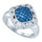 10KT White Gold 0.50CTW BLUE DIAMOND FASHION RING