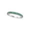 14kt White Gold Womens Round Pave-set Emerald Single Row Band 1/2 Cttw