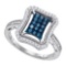 10KT White Gold 0.50CTW BLUE DIAMOND FASHION RING