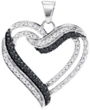 10KT White Gold 0.35CTW BLACK DIAMOND FASHION PENDANT