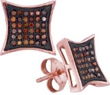 10KT Rose Gold 0.25CTW DIAMOND MICRO-PAVE EARRING