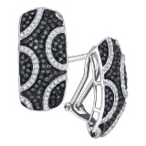 10KT White Gold 0.75CTW DIAMOND MICRO-PAVE EARRING