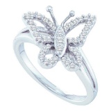 14KT White Gold 0.25CTW DIAMOND BUTTERFLY RING
