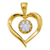 14KT Yellow Gold 0.25CTW DIAMOND HEART PENDANT