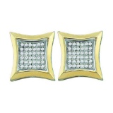 10KT Yellow Gold 0.20CTW DIAMOND MICRO PAVE EARRINGS