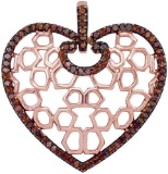 10KT Rose Gold 0.25CTW DIAMOND HEART PENDANT