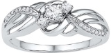 10kt White Gold Womens Round Diamond 3-stone Bridal Wedding Engagement Ring 1/4 Cttw