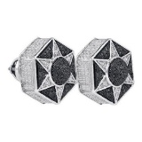 925 Sterling Silver White 0.19CTW DIAMOND MICRO-PAVE EARRINGS