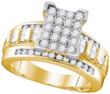 10k Yellow Gold Natural Diamond Cindy's Dream Cinderella Bridal Wedding Engagement Ring 2 Cttw Size