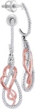 10KT White Gold Two Tone 0.33CTW DIAMOND MICRO-PAVE EARRINGS