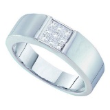 14KT White Gold 0.50CTW DIAMOND INVISIBLE MENS RING