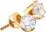 14K Yellow-gold 1.00CTW DIAMOND RD-EARRING (I1-GH)