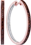 10KT Rose Gold 0.50CTW RED DIAMOND FASHION HOOPS