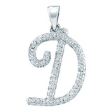 10KT White Gold 0.17CTW-DIAMOND INITIAL-