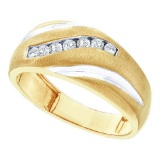 10KT Yellow Gold 0.25CTW DIAMOND CLUSTER MENS BAND