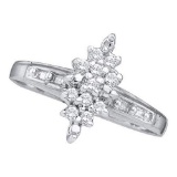 925 Sterling Silver White 0.10CTW DIAMOND CLUSTER RING