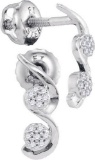 10KT White Gold 0.08CTW DIAMOND MICRO-PAVE EARRINGS