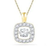 10K Yellow-gold 0.26CTW DIAMOND FASHION PENDANT