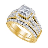 14KT Yellow Gold 1.20CTW DIAMOND INVISIBLE BRIDAL SET