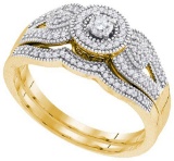 10K Yellow-gold 0.33CT DIAMOND 0.10CT-CRD BRIDAL SET