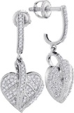 10KT White Gold 0.33CTW DIAMOND MICRO-PAVE EARRINGS
