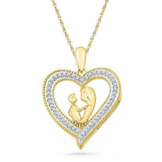 10K Yellow-gold 0.20CTW DIAMOND FASHION PENDANT