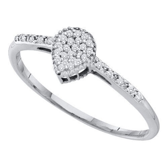 10KT White Gold 0.07CTW DIAMOND FASHION RING