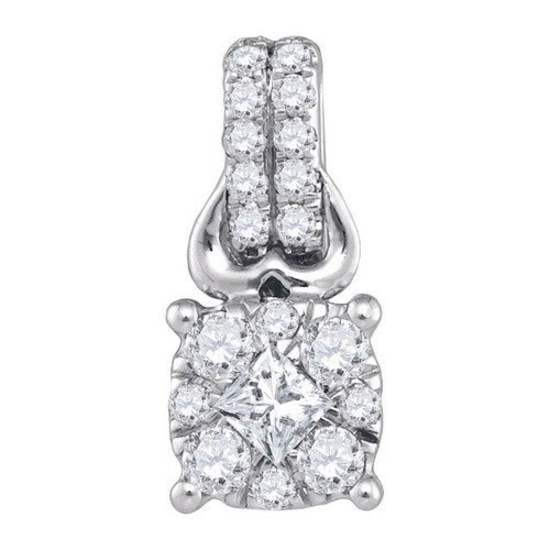 14KT White Gold 0.50CTW DIAMOND FASHION PENDANT