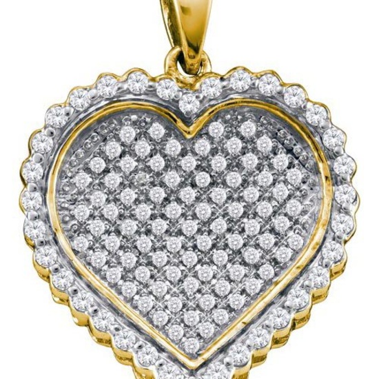 10K Yellow-gold 1.50CT DIAMOND HEART PENDANT